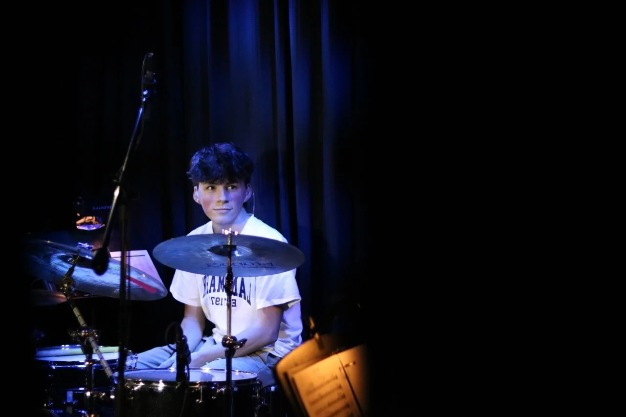 student at drum set